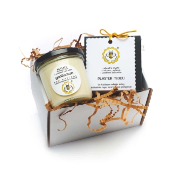 Zestaw prezentowy - GENTLEMAN - Masło do twarzy i ciała, Mydło w kostce - Miodowa Mydlarnia