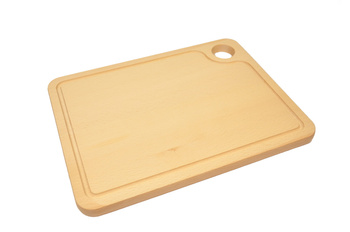 Deska do krojenia z rowkiem i otworem mała SUROWA 42x25 cm