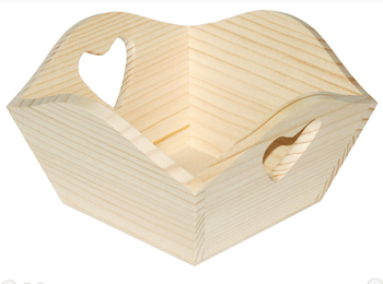 Pojemnik kwadratowy z sercem do zdobienia DECOUPAGE