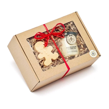 Zestaw prezentowy - PIERNICZKOWY - Naturalne mydełko i Świeca sojowa - Miodowa Mydlarnia