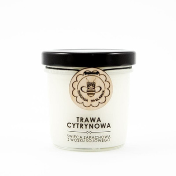 Świeca z wosku sojowego - TRAWA CYTRYNOWA - Miodowa Mydlarnia
