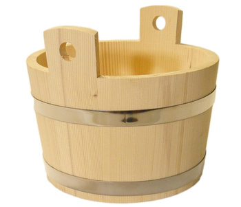 Ceber do sauny cebrzyk z dwoma uchwytami DREWNIANY 5l