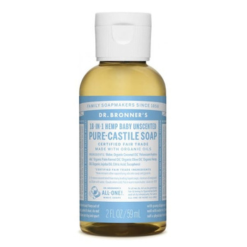 Wielofunkcyjne mydło w płynie 18w1 BEZZAPACHOWE 60 ml - Dr. Bronner's