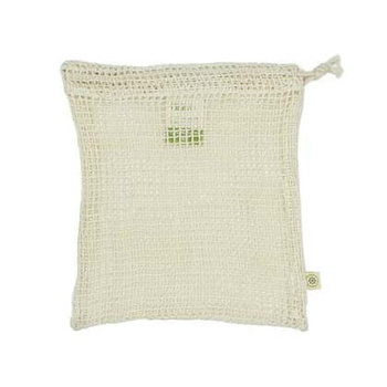 Wielorazowy BAWEŁNIANY (siateczka) woreczek na zakupy S (18 x 22 cm) - Slice of Green