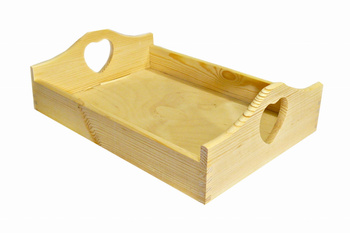 DUŻA taca kelnerska tacka kuchenna SERCE DECOUPAGE