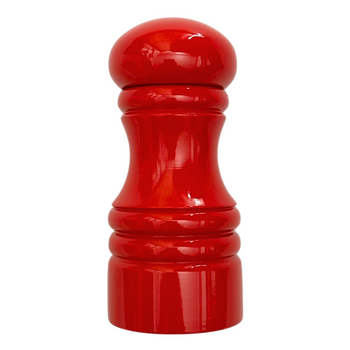 Drewniany KLASYCZNY młynek do pierzu, soli i przypraw - 12 cm - CZERWONY - regulowany