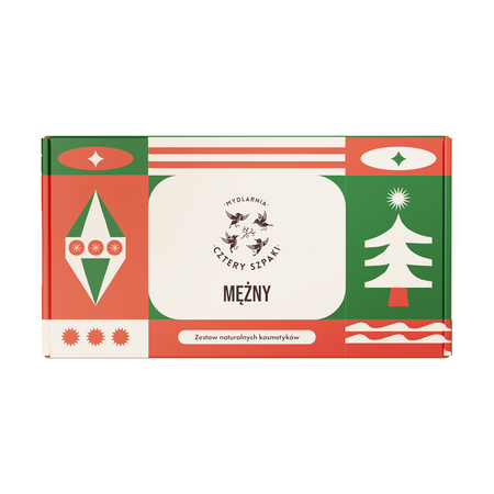 Świąteczny zestaw prezentowy dla mężczyzn - MĘŻNE TRIO - Olejek do brody, Mydło do brody, Mydło do ciała - Mydlarnia Cztery Szpaki