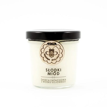 Świeca w słoiczku z wosku sojowego SŁODKI MIÓD