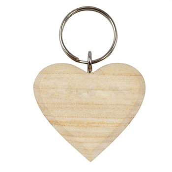 Brelok na klucze z drewna, ekologiczny  breloczek SERCE