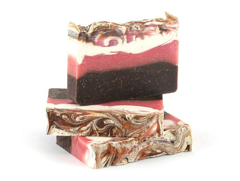 Naturalne mydło KAKAOWE Z MIODEM MALINOWYM I OLEJEM RYŻOWYM - Miodowa Mydlarnia