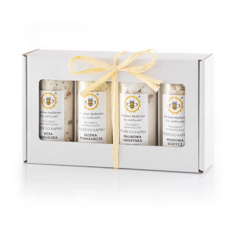 Zestaw prezentowy - MUSUJĄCE PUDRY DO KĄPIELI - Miodowa Mydlarnia