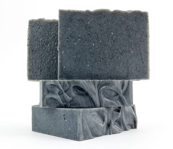 Naturalne mydło WĘGLOWE Z MIODEM, MASŁEM SHEA, EUKALIPTUSEM I LAWENDĄ - Miodowa Mydlarnia