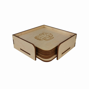 Podkładka drewniana pod kubek, piwo z grawerem  STM