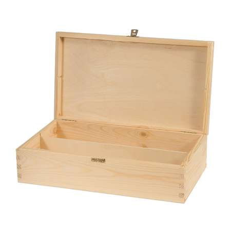 Drewniane pudełko, skrzynka DWA wina, oliwy, soki - zamykane z zapięciem - Bukowa Dolina