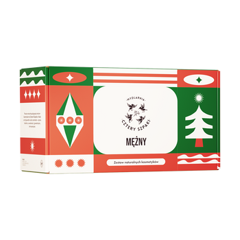 Świąteczny zestaw prezentowy dla mężczyzn - MĘŻNE TRIO - Olejek do brody, Mydło do brody, Mydło do ciała - Mydlarnia Cztery Szpaki