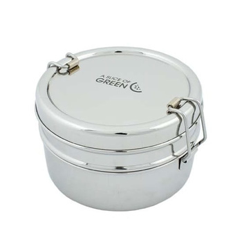 Okrągły pojemnik na żywność - DWUPOZIOMOWY - Chapra - Slice of Green