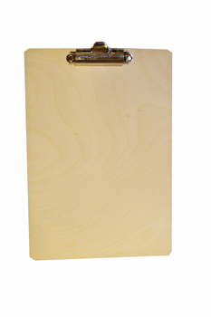 Deska z KRÓTKIM klipsem CLIPBOARD A5 podkładka DREWNO
