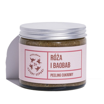 Cukrowy peeling do ciała RÓŻA i BAOBAB - Mydlarnia Cztery Szpaki