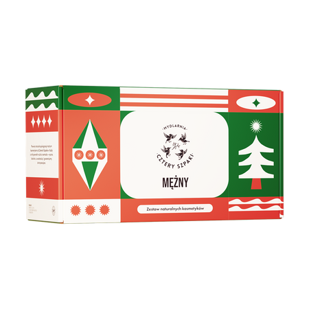 Świąteczny zestaw prezentowy dla mężczyzn - MĘŻNE TRIO - Olejek do brody, Mydło do brody, Mydło do ciała - Mydlarnia Cztery Szpaki