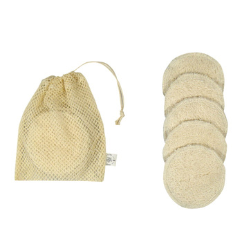 Waciki wielorazowe - gruba frota bawełniana (GOTS) - BEŻOWE - 5 szt. + WORECZEK - Less & Zero