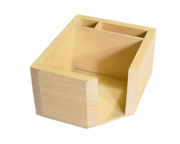 Pudełko na karteczki i długopisy na biurko DREWNIANE